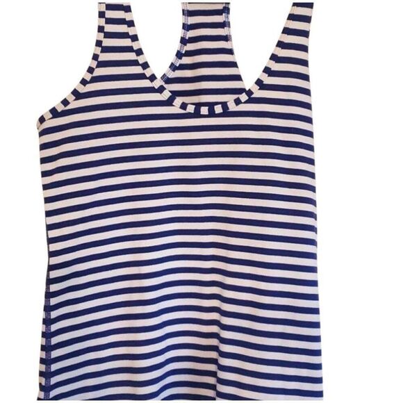 LULULEMON Cool Racerback Tank Blue White Striped - Picture 3 of 4
